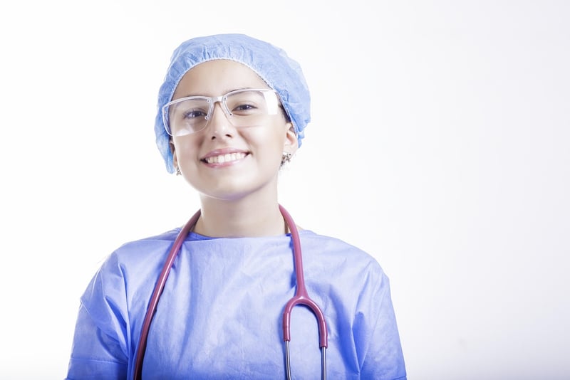 Doctor with futuristic technology